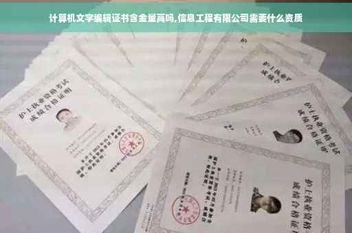 计算机文字编辑证书含金量高吗,信息工程有限公司需要什么资质