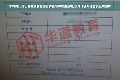 怎样打印网上查找到的全国计算机等级考试证书,黑龙江省级计算机证书图片