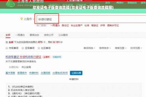 毕业证电子版查询流程(毕业证电子版查询流程图)