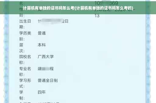 计算机有单独的证书吗怎么考(计算机有单独的证书吗怎么考的)