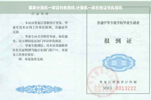 国家计算机一级证书有用吗,计算机一级合格证书有用吗