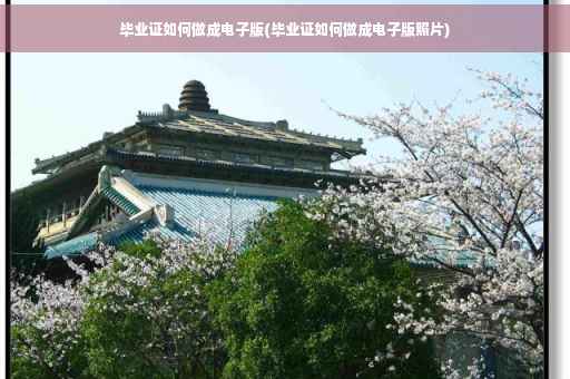 毕业证如何做成电子版(毕业证如何做成电子版照片)