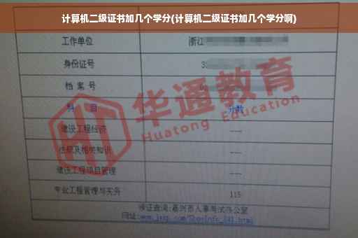 计算机二级证书加几个学分(计算机二级证书加几个学分啊)