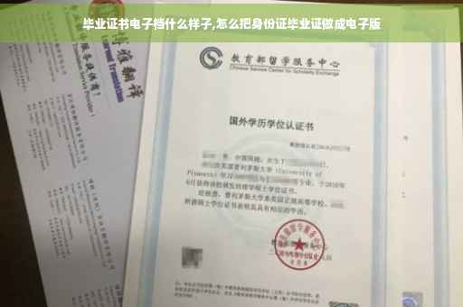 毕业证书电子档什么样子,怎么把身份证毕业证做成电子版