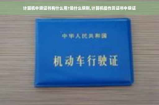 计算机中级证书有什么用?是什么级别,计算机操作员证书中级证