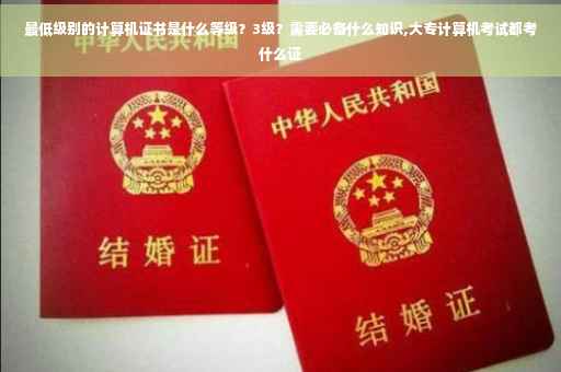 最低级别的计算机证书是什么等级？3级？需要必备什么知识,大专计算机考试都考什么证