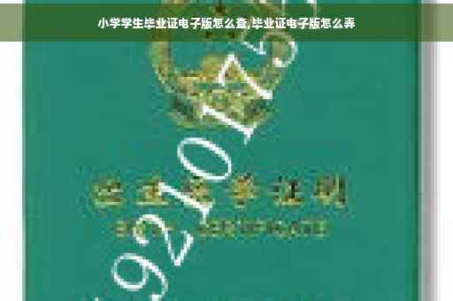 小学学生毕业证电子版怎么查,毕业证电子版怎么弄