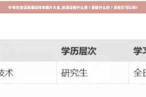 中专毕业证派遣证样本图片大全,派遣证有什么用 ? 是做什么的 ? 没有它可以吗?