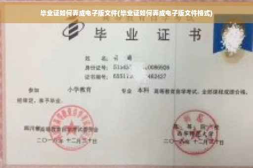 毕业证如何弄成电子版文件(毕业证如何弄成电子版文件格式)