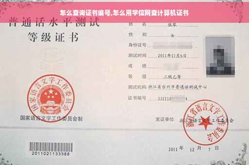 怎么查询证书编号,怎么用学信网查计算机证书