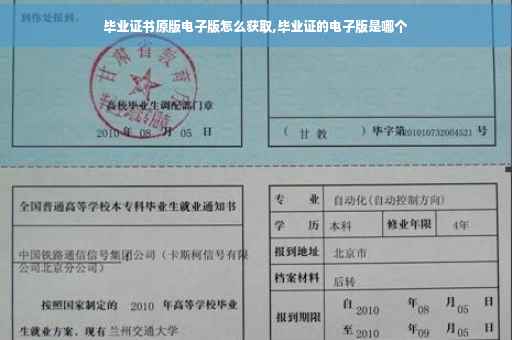 毕业证书原版电子版怎么获取,毕业证的电子版是哪个