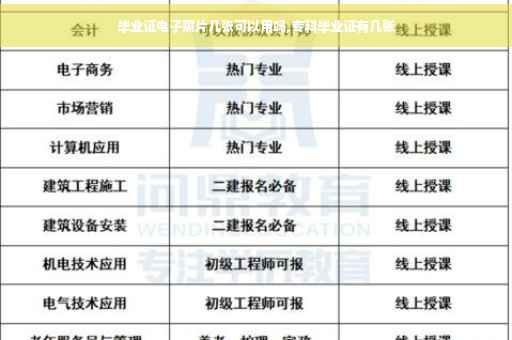 毕业证电子照片几张可以用吗,专科毕业证有几张