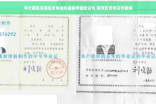 学计算机应用技术专业的需要考哪些证书,程序员资格证书查询