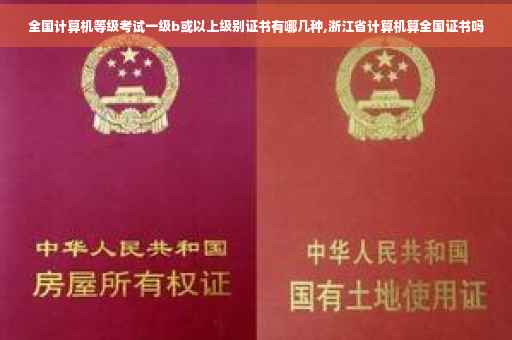 全国计算机等级考试一级b或以上级别证书有哪几种,浙江省计算机算全国证书吗