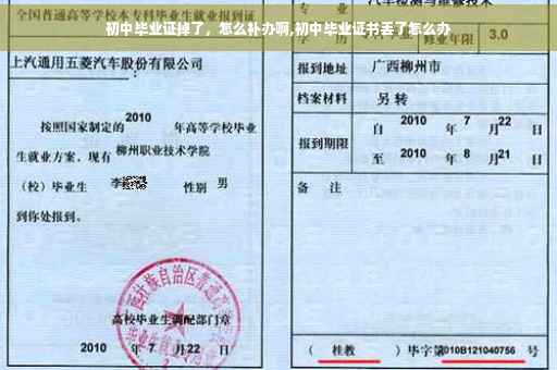 初中毕业证掉了，怎么补办啊,初中毕业证书丢了怎么办