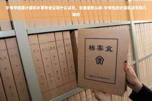 中专学校里计算机中等专业证是什么证书，含金量怎么样-中专生的计算机证书是几级的