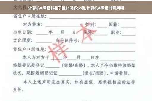 计算机4级证书丢了能补吗多少钱,计算机4级证书有用吗