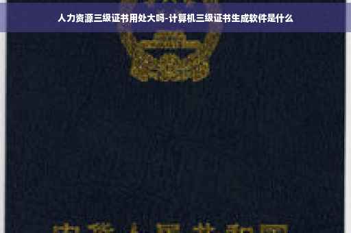 人力资源三级证书用处大吗-计算机三级证书生成软件是什么