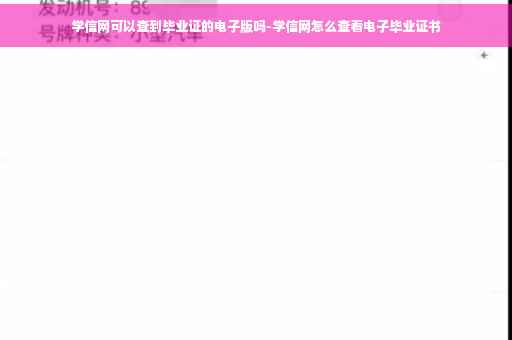 学信网可以查到毕业证的电子版吗-学信网怎么查看电子毕业证书