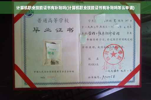 计算机职业技能证书有补贴吗(计算机职业技能证书有补贴吗怎么申请)