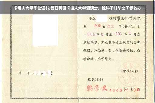 卡迪夫大学毕业证书,我在英国卡迪夫大学读硕士，挂科不能毕业了怎么办