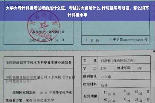 大学大专计算机考试考的是什么证，考试的大纲是什么,计算机没考过证，怎么填写计算机水平