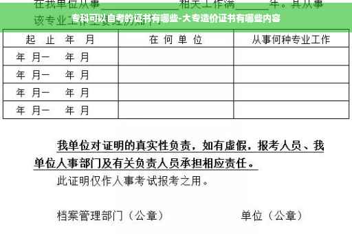 专科可以自考的证书有哪些-大专造价证书有哪些内容