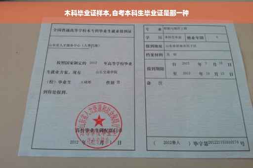 木科毕业证样本,自考本科生毕业证是那一种