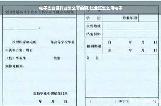 电子毕业证样式怎么弄的啊,毕业证怎么用电子