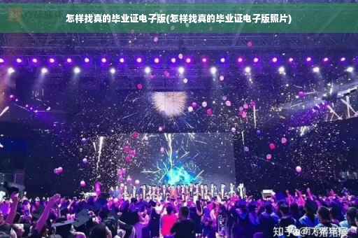 怎样找真的毕业证电子版(怎样找真的毕业证电子版照片)