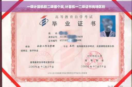 一级计算机和二级哪个高,计算机一二级证书有啥区别