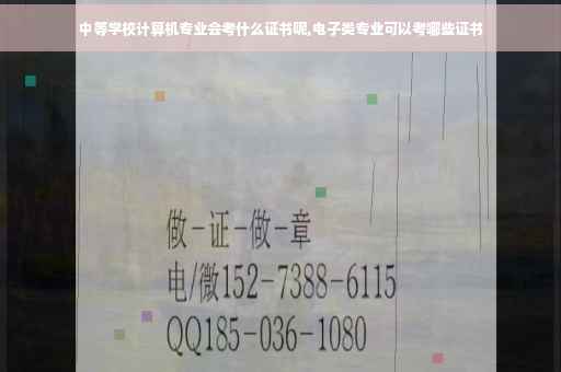 中等学校计算机专业会考什么证书呢,电子类专业可以考哪些证书