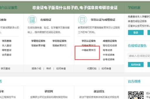 毕业证电子版是什么样子的,电子信息类专硕毕业证