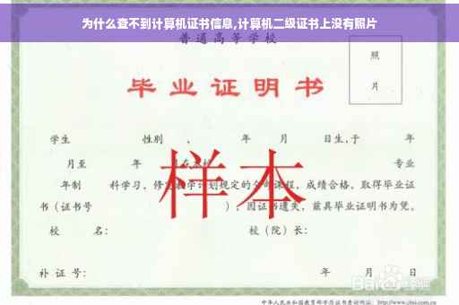 为什么查不到计算机证书信息,计算机二级证书上没有照片