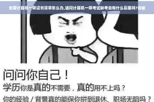 全国计算机一级证书没拿怎么办,请问计算机一级考试缺考会有什么后果吗?会被