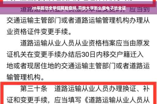20年前毕业学信网能查吗,开放大学怎么查电子毕业证