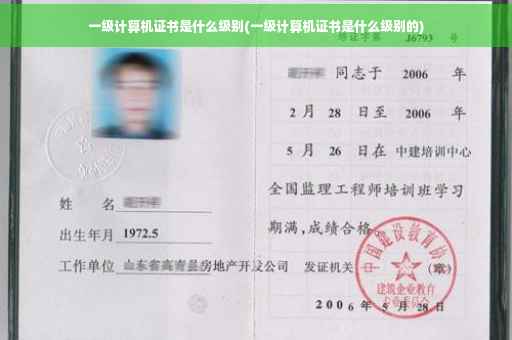 一级计算机证书是什么级别(一级计算机证书是什么级别的)