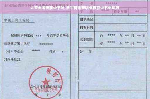 大专要考技能证书吗,参军有哪些职业技能证书更优势