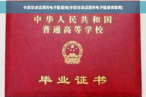 中职毕业证原件电子版查询(中职毕业证原件电子版查询官网)