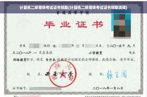 计算机二级等级考试证书领取(计算机二级等级考试证书领取流程)