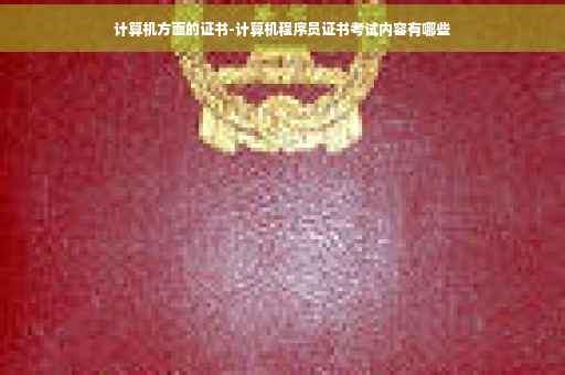 计算机方面的证书-计算机程序员证书考试内容有哪些