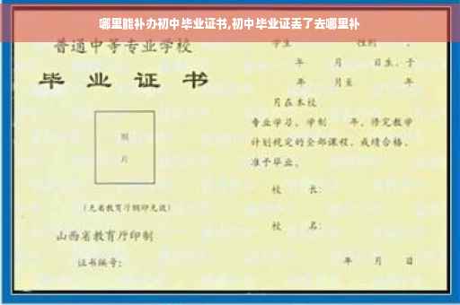 哪里能补办初中毕业证书,初中毕业证丢了去哪里补