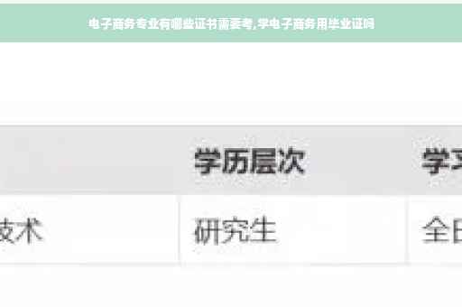 电子商务专业有哪些证书需要考,学电子商务用毕业证吗