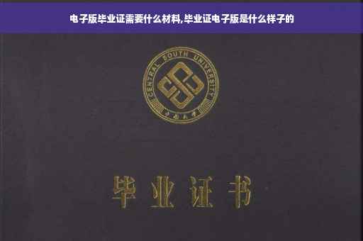 电子版毕业证需要什么材料,毕业证电子版是什么样子的