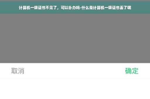 计算机一级证书不见了，可以补办吗-什么是计算机一级证书丢了呢