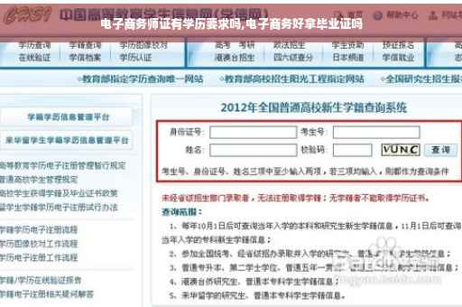 电子商务师证有学历要求吗,电子商务好拿毕业证吗