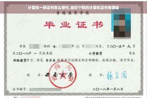 计算机一级证书怎么替代,抵扣个税的计算机证书有哪些