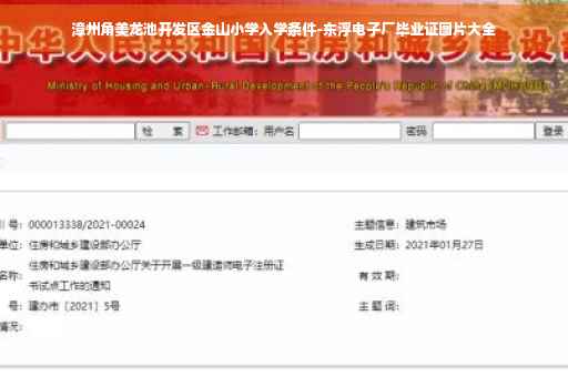 漳州角美龙池开发区金山小学入学条件-东浮电子厂毕业证图片大全