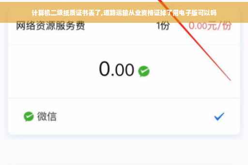 计算机二级纸质证书丢了,道路运输从业资格证掉了用电子版可以吗
