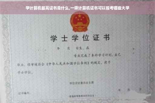 学计算机最高证书是什么,一级计算机证书可以报考哪些大学